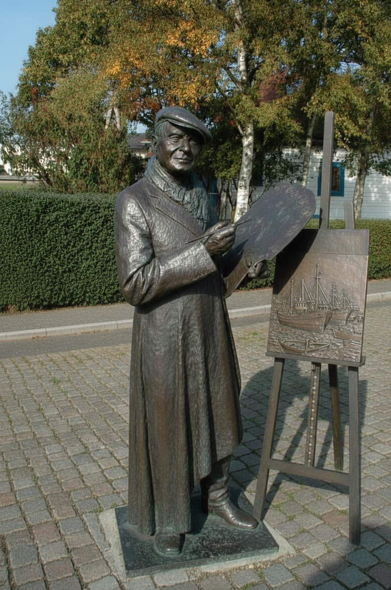 Entwurf für eine Paul Ernst Wilke Skulptur - Standort Am alten Vorhafen 2 - vor seinem Atleir.